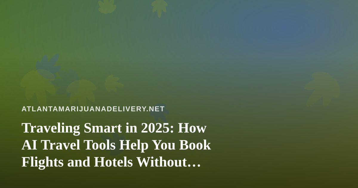 Traveling Smart in 2025: How AI Travel Tools Help You Book Flights and Hotels Without Cannabis Surprises